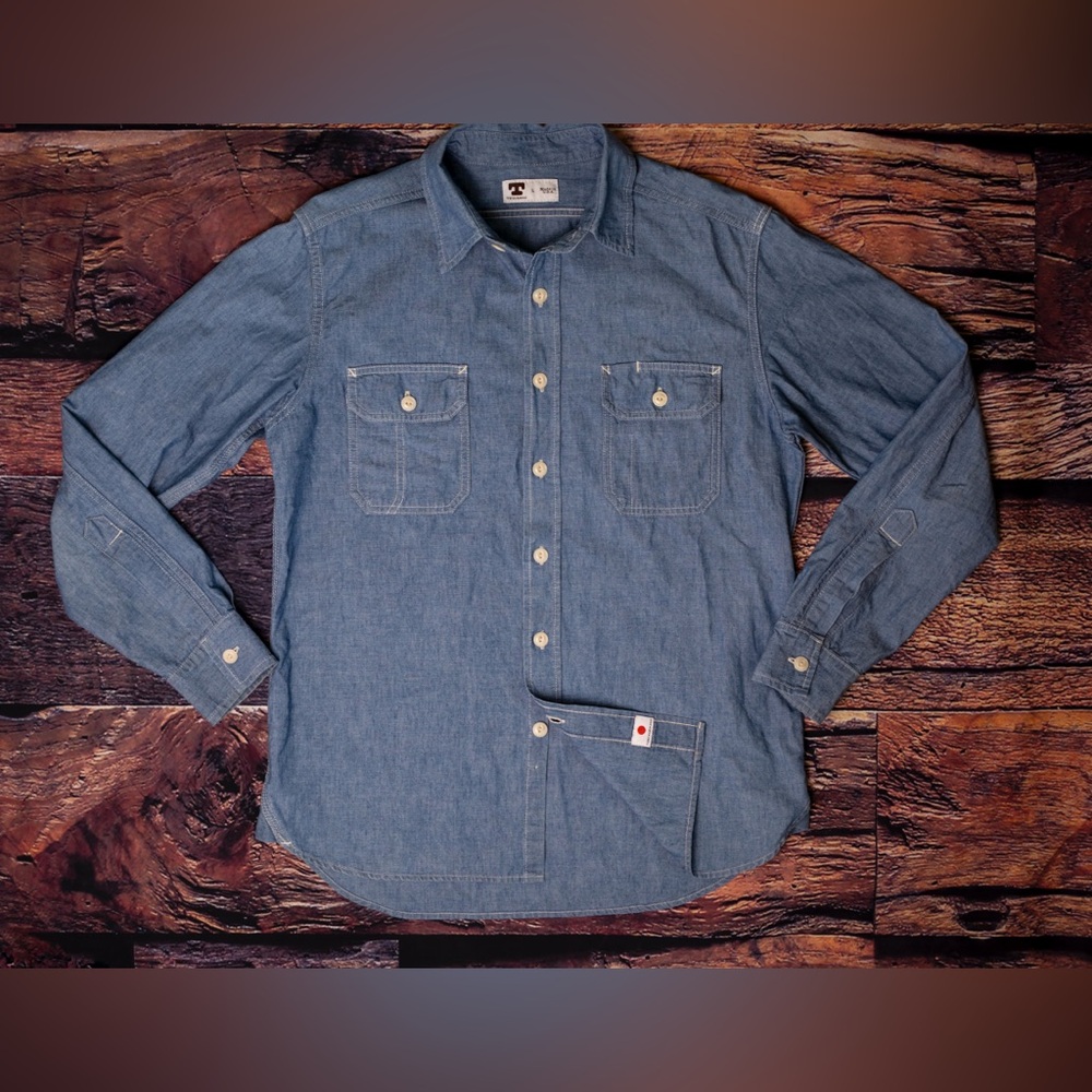 CLAMPDOWN CHAMBRAY WORK SHIRT size large